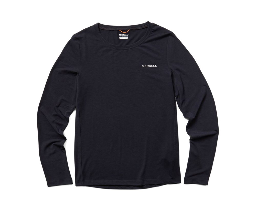 Manga Comprida Senhora - Merrell Tencel Tee - Pretas - OMD697120